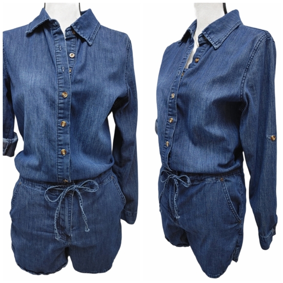 Judy Blue Pants - Judy Blue Chambray Shirt Romper Size S